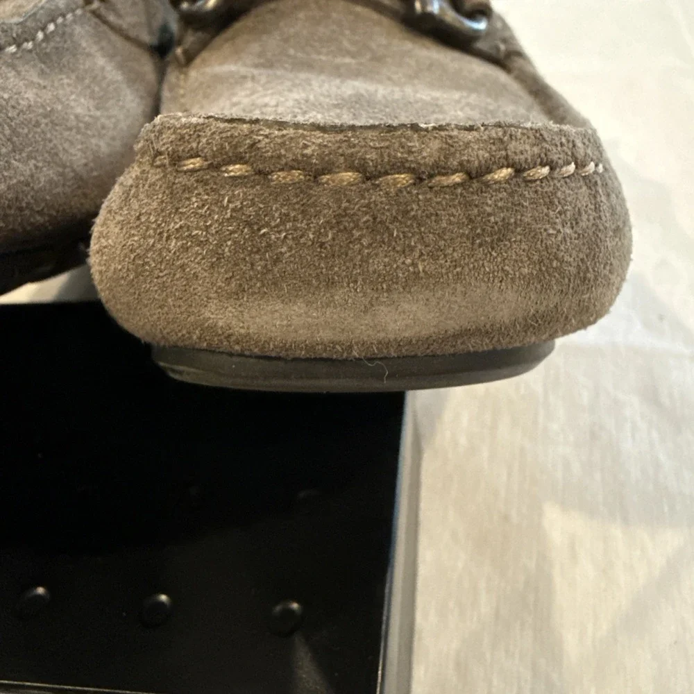 Salvatore Ferragamo Parigi Gancini Men's Loafers Grey Suede Size US 8 Preowned